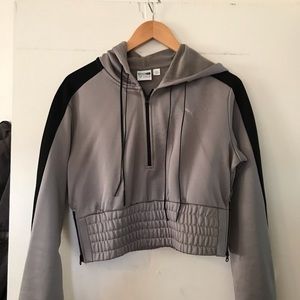 Puma crop hoodie with flared sleeves
